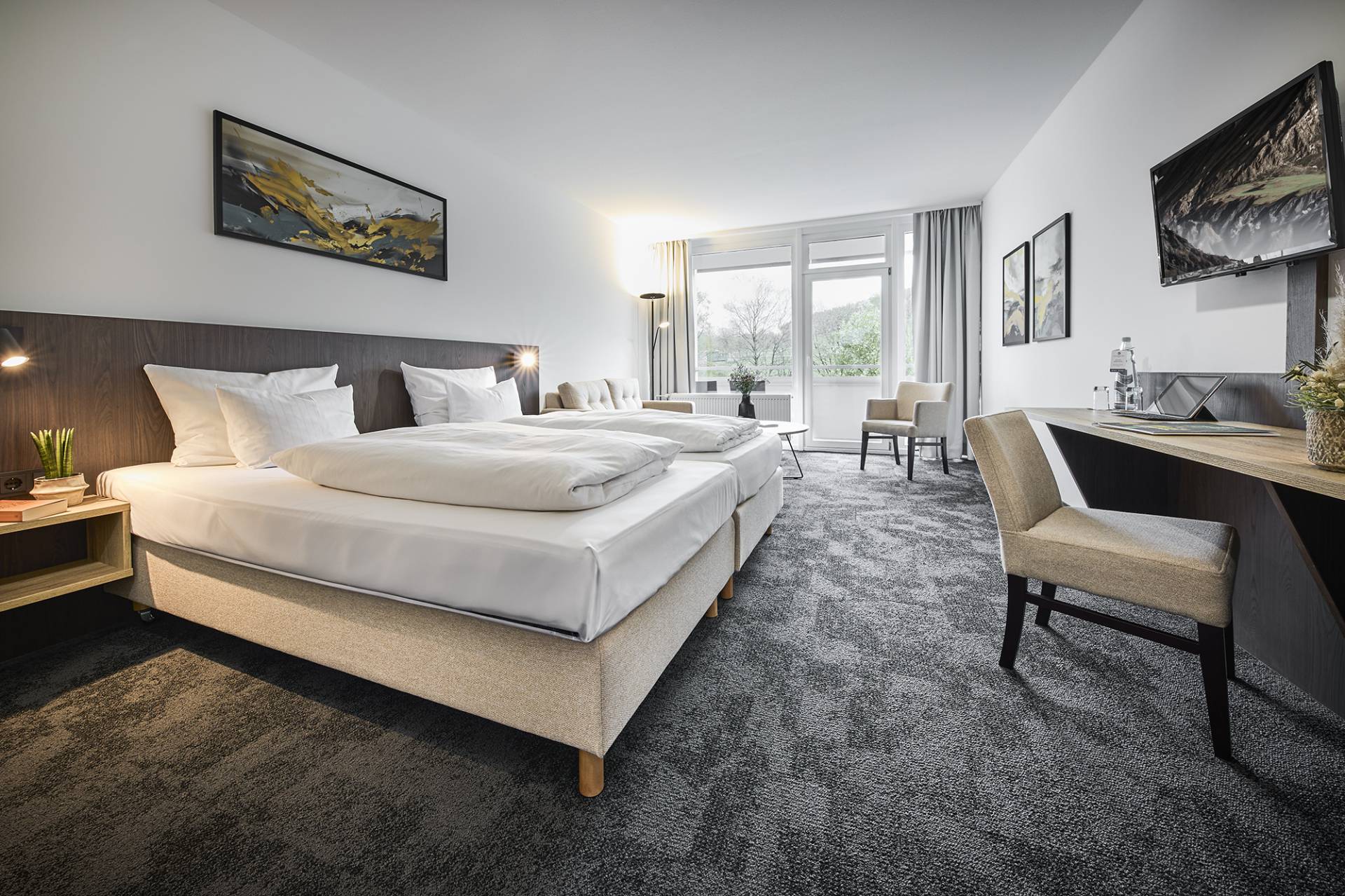 Modern eingerichtetes Doppelzimmer im Sauerland Stern Hotel Willingen